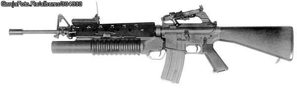 M16A1 � 40�� ������������ M203 � ��������� �� 30 �������� (�������� 1970� �����)