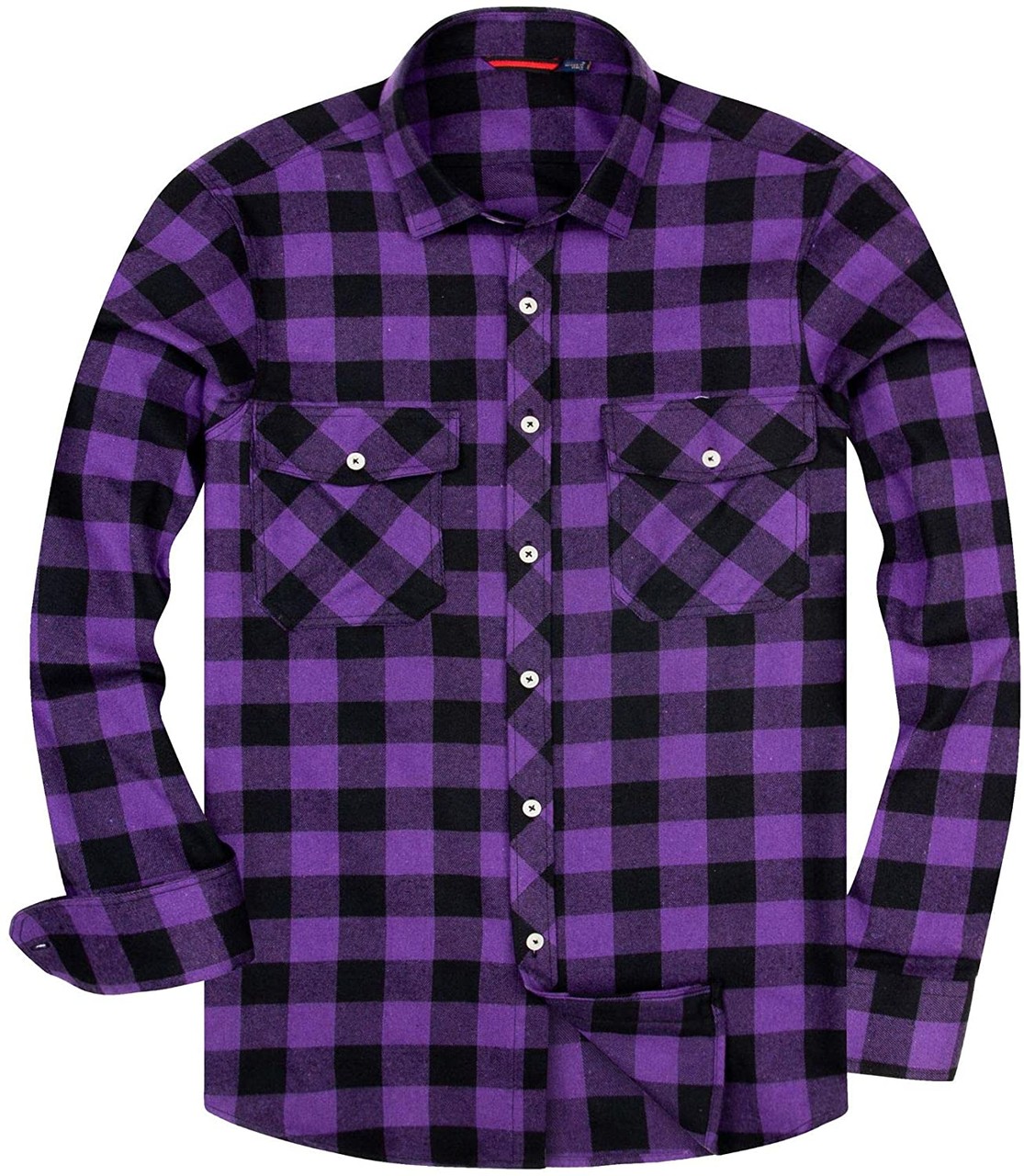 Alimens & Gentle Mens Regular-fit Long-Sleeve Plaid Flannel Shirt